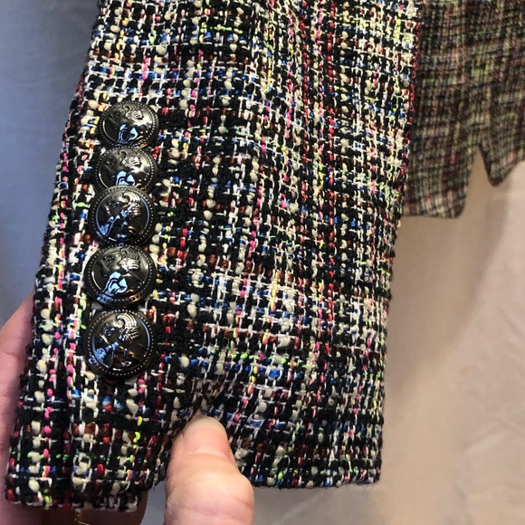 NWT Bloomingdale’s LINI Colorful Tweed Double Breasted Blazer - Picture 5 of 8